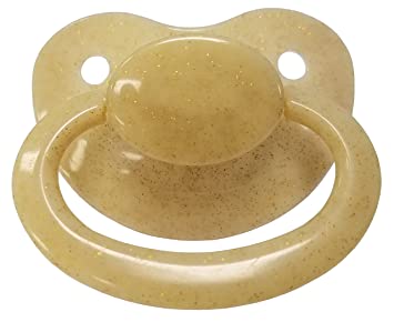 Adult Baby Size 6 Solid Glitter Pacifier -  Gold/Tan