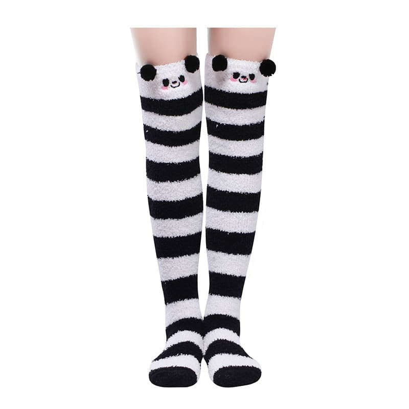 LFB Coral Fleece Thigh High Socks - Black Panda – My Inner Baby