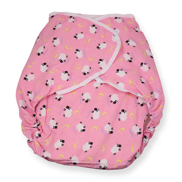 Omutsu Bulky Nighttime Cloth Diaper - Pink Sheep