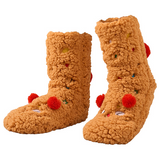 CutiePlusU Plush Fuzzy Socks - Brown