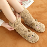 CutiePlusU Plush Fuzzy Socks - Apricot