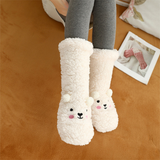 CutiePlusU Plush Fuzzy Socks - White