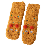 CutiePlusU Plush Fuzzy Socks - Brown
