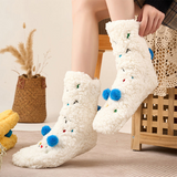 CutiePlusU Plush Fuzzy Socks - White/Blue