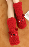 CutiePlusU Plush Fuzzy Socks - Red