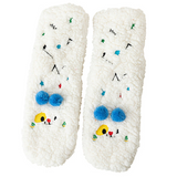 CutiePlusU Plush Fuzzy Socks - White/Blue
