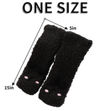 CutiePlusU Plush Fuzzy Socks - Black