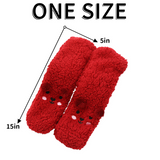 CutiePlusU Plush Fuzzy Socks - Red