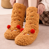CutiePlusU Plush Fuzzy Socks - Brown