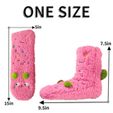 CutiePlusU Plush Fuzzy Socks - Dark Pink