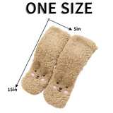 CutiePlusU Plush Fuzzy Socks - Apricot