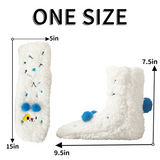 CutiePlusU Plush Fuzzy Socks - White/Blue