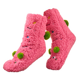 CutiePlusU Plush Fuzzy Socks - Dark Pink
