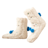 CutiePlusU Plush Fuzzy Socks - White/Blue