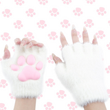 CutiePlusU Cat Paw Gloves - White
