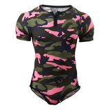 CutiePlusU Bodysuit for Men - Pink Camo