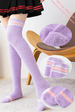 CutiePlusU Knee High Fleece Socks - Purple