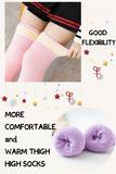 CutiePlusU Knee High Fleece Socks -Pink