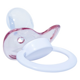 Adult Size 6 Pacifier - Pink on White