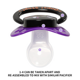 CPU Adult Size 6 Pacifier - Oops! Stop! - Black Ring