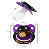 CPU Adult Size 6 Pacifier - Oops! Stop! - Black Ring