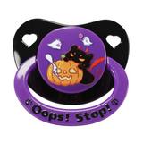 CPU Adult Size 6 Pacifier - Oops! Stop! - Purple Ring