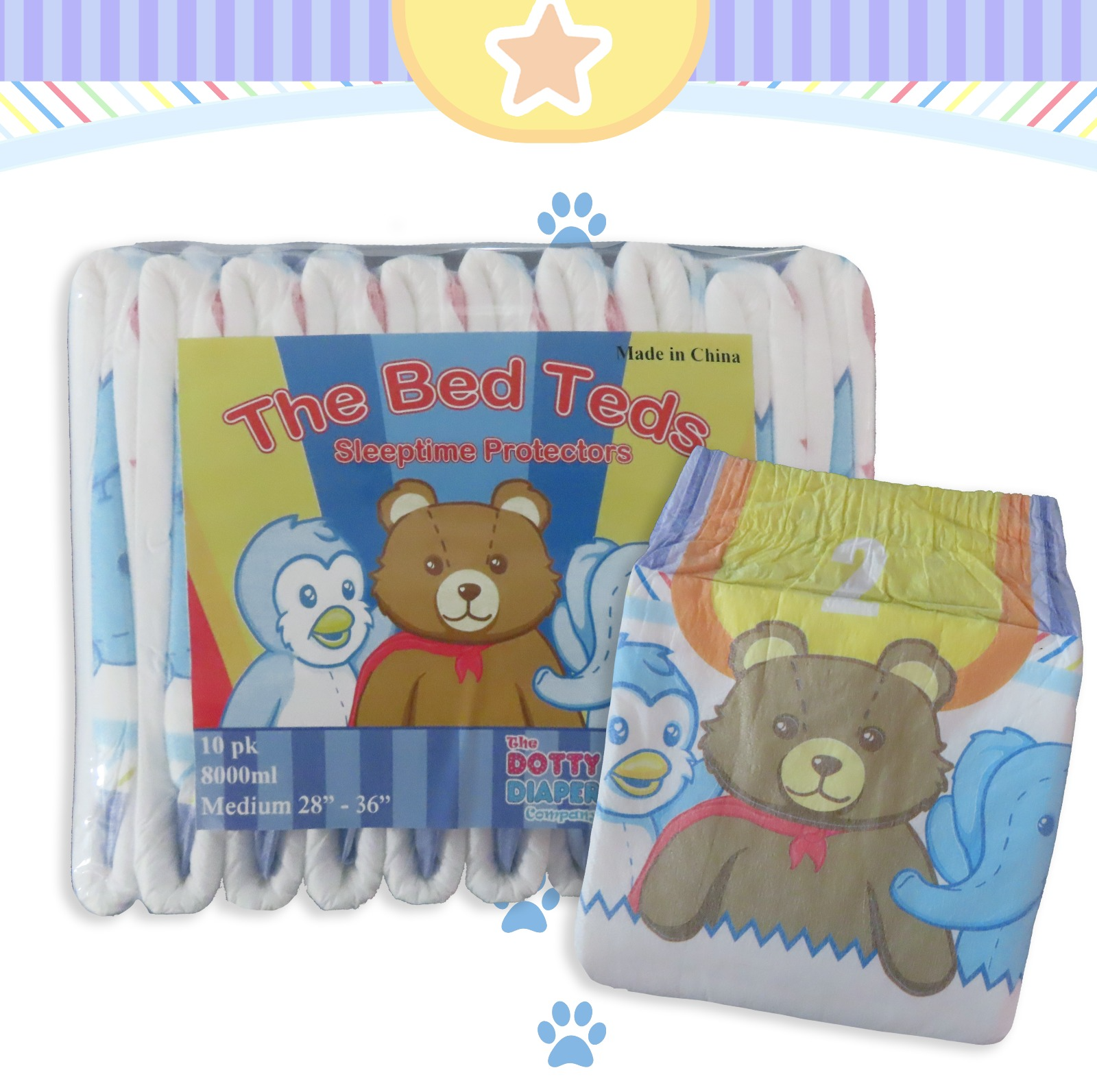 Dotty Bed Teds Adult Diaper - Cloth Backed – My Inner Baby
