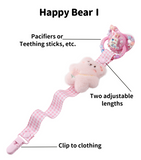 CutiePlusU Happy Bear Paci Clip - Pink