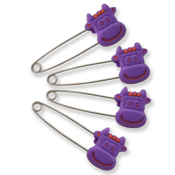 Barnyard Diaper Pins - Purple