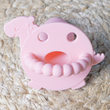 LC Adult Silicone Orthodontic Pacifier - Dino - Pink