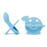 LC Adult Silicone Orthodontic Pacifier - Dino - Blue