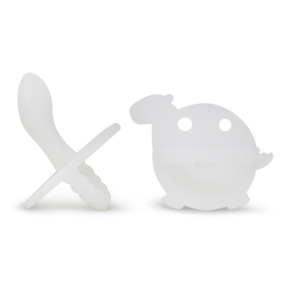 LC Adult Silicone Orthodontic Pacifier - Dino - Translucent