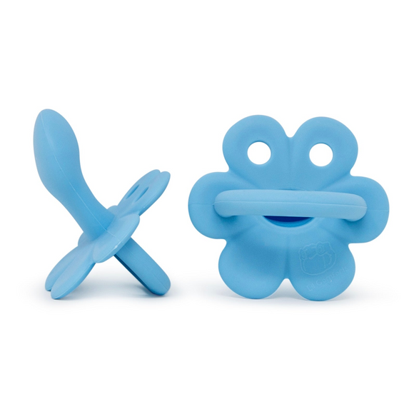 LC Adult Silicone Orthodontic Pacifier - Flower - Blue