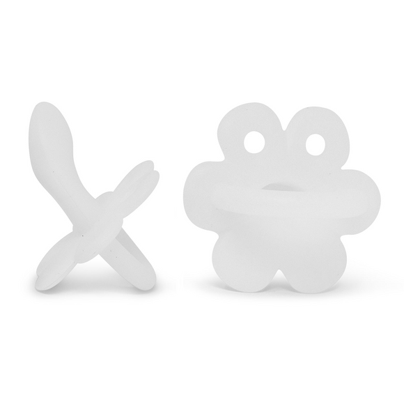 LC Adult Silicone Orthodontic Pacifier - Flower - Translucent