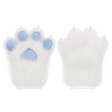 CutiePlusU Plush Furry Paws Gloves - Blue