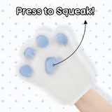 CutiePlusU Plush Furry Paws Gloves - Blue