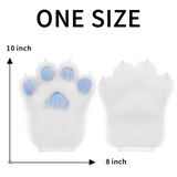 CutiePlusU Plush Furry Paws Gloves - Blue