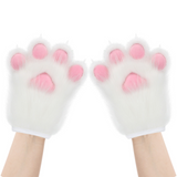 CutiePlusU Plush Furry Paws Gloves - Pink