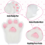 CutiePlusU Plush Furry Paws Gloves - Pink