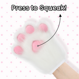 CutiePlusU Plush Furry Paws Gloves - Pink