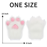 CutiePlusU Plush Furry Paws Gloves - Pink