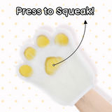 CutiePlusU Plush Furry Paws Gloves - Yellow