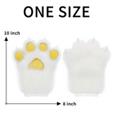 CutiePlusU Plush Furry Paws Gloves - Yellow