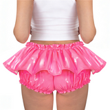LFB Faux Leather Ruffle Mini Bloomer Skirt