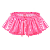 LFB Faux Leather Ruffle Mini Bloomer Skirt