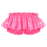 LFB Faux Leather Ruffle Mini Bloomer Skirt