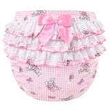 LFB Adult Ruffle Diaper Cover - Bunnies & Bows