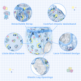 LFB Silky Ribbon Omutsu Diaper Cover - Little Blue