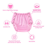 LFB High Waist Plastic Pant - Transparent Pink