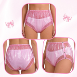 LFB High Waist Plastic Pant - Transparent Pink